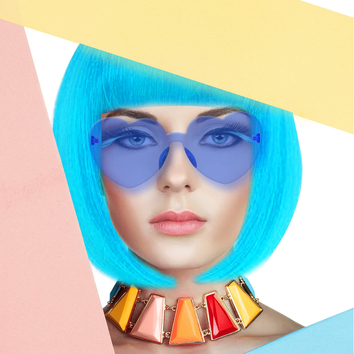 Liuliubty multi-color cosplay wig with bright colors for striking styling.