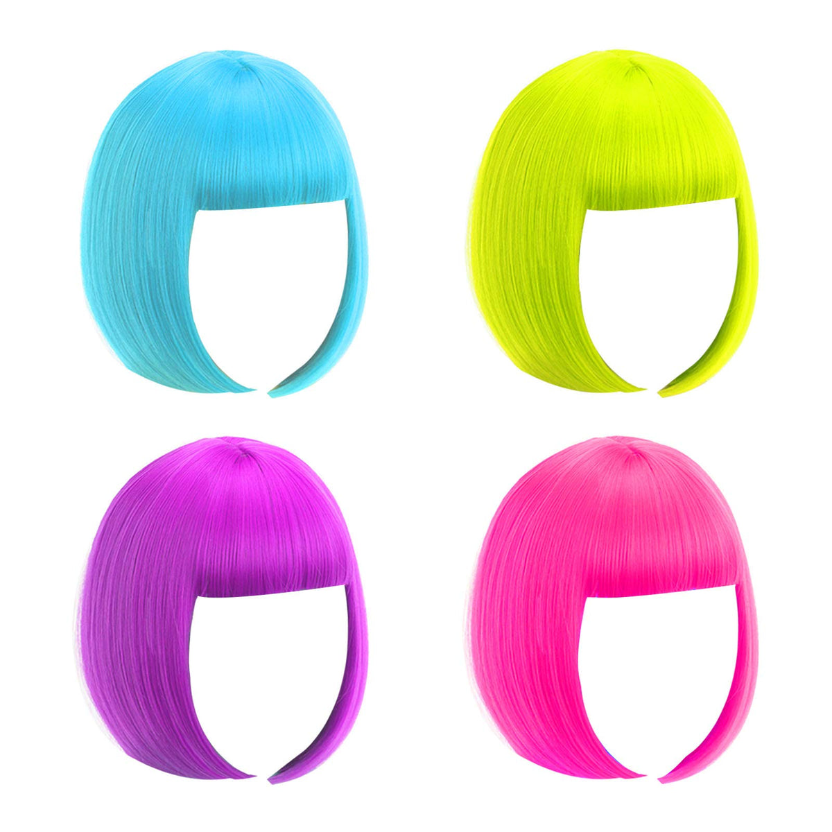 LIULIUBTY short bob wig neon colors, bold party look