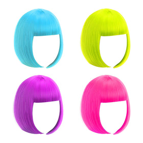 LIULIUBTY short bob wig neon colors, bold party look