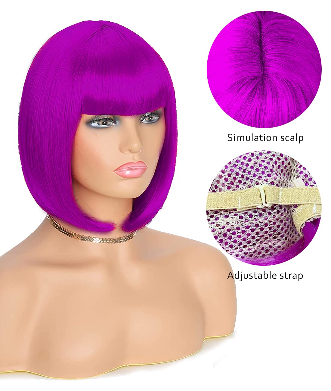 LIULIUBTY short bob wig on head model for cosplay appeal