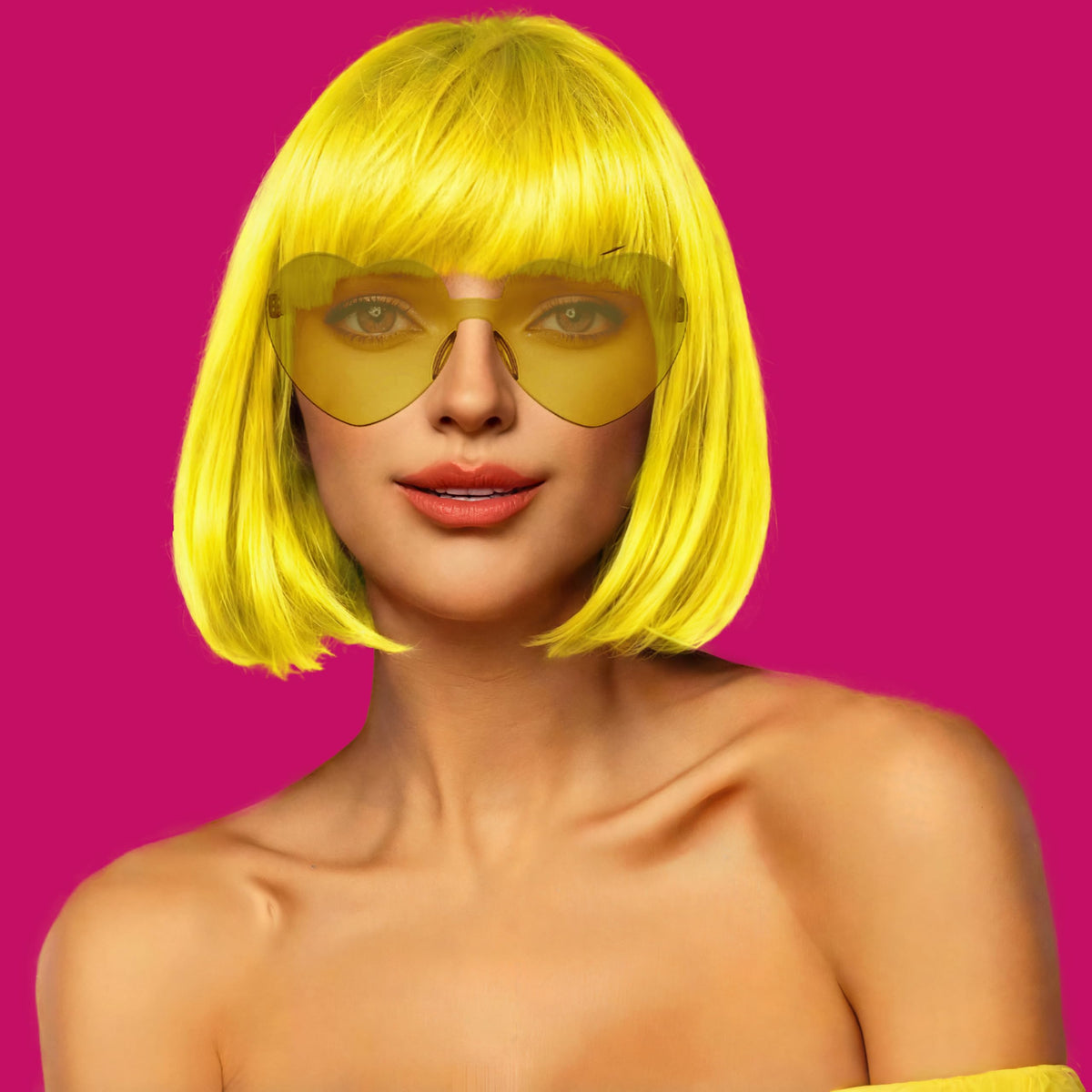 LIULIUBTY yellow wig cap included, keeps hair neat during wear.