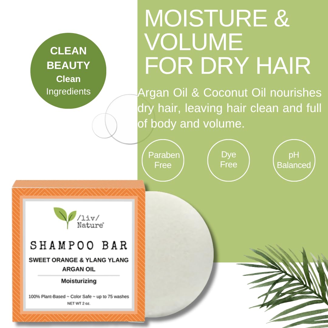 liv Nature Bar Shampoo with argan oil boosts moisture.