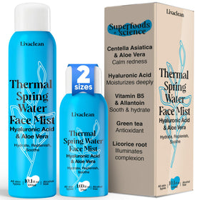 LivaClean 300ml and 50ml bottle set for easy daily hydration and travel-ready skin refresh.