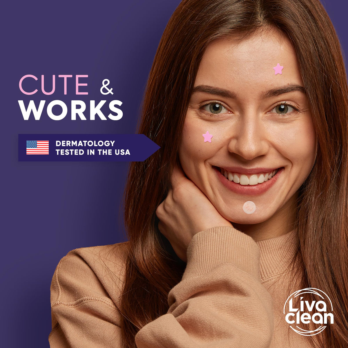 Livaclean Acne Patch Bundle angled shot highlighting star and hydrocolloid patches.