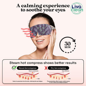LivaClean lavender scented mask delivers calming aromatherapy while you relax.