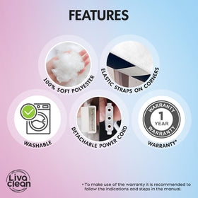 Soft polyester cover of the LivaClean warmer feels gentle against skin