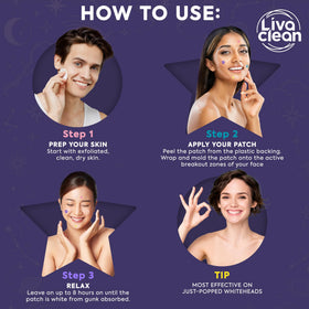 LivaClean tea tree oil and calendula patches soothe while targeting blemishes.