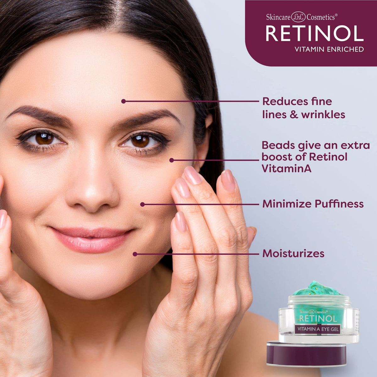 LIVAURA Retinol Eye Gel applied to the eye area for hydration.
