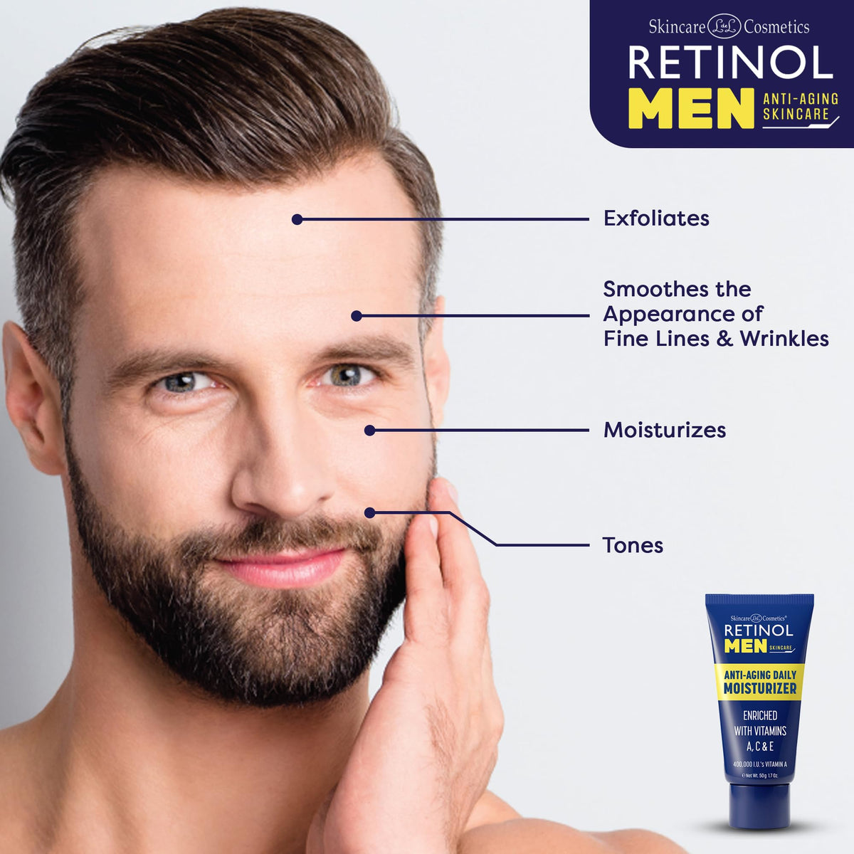 Pump action of LIVAURA Retinol moisturizer indicating quick absorption.