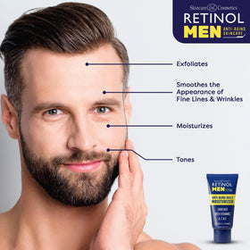 Pump action of LIVAURA Retinol moisturizer indicating quick absorption.