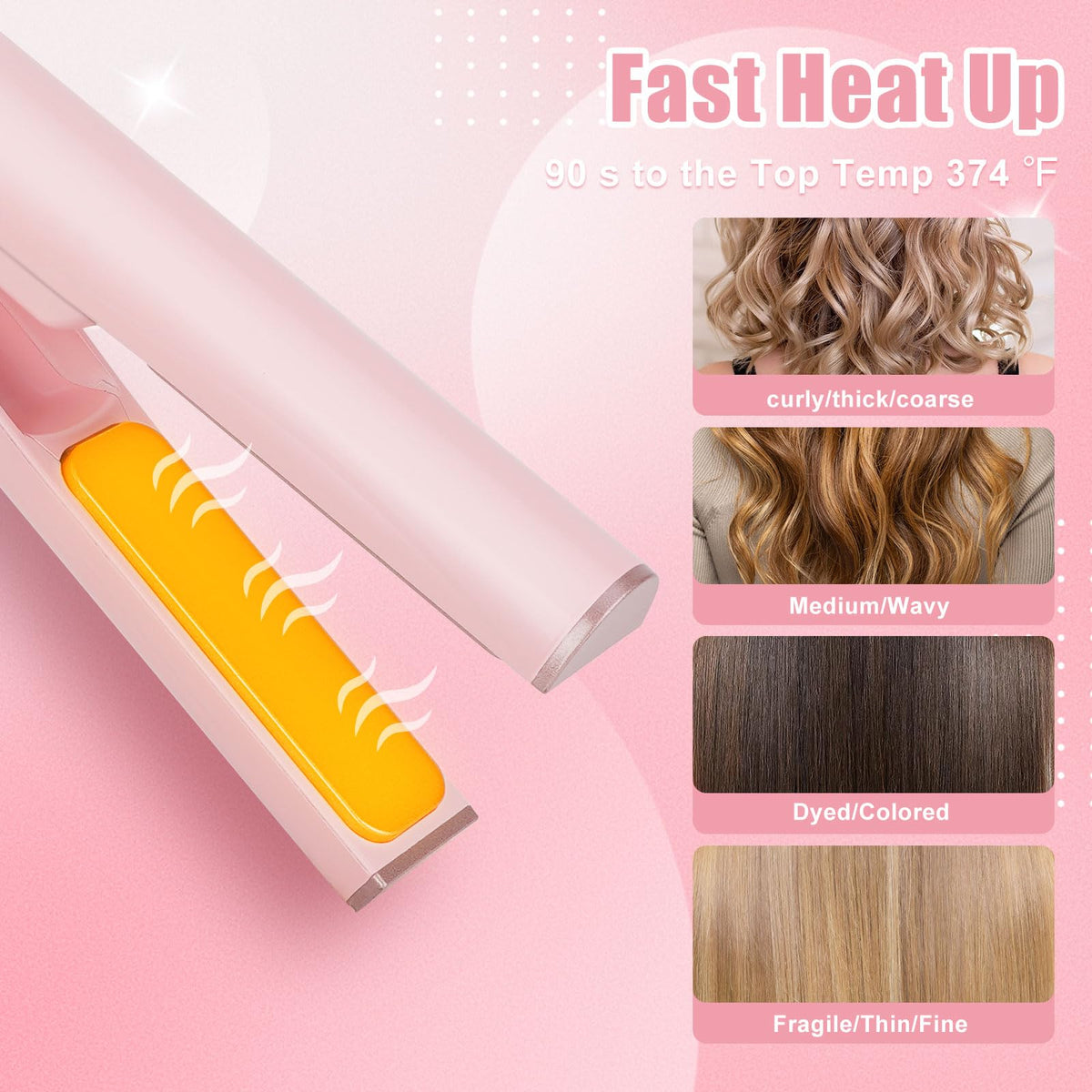 LIVAVIVA pink cordless straightener offers up to 40 minutes of styling.