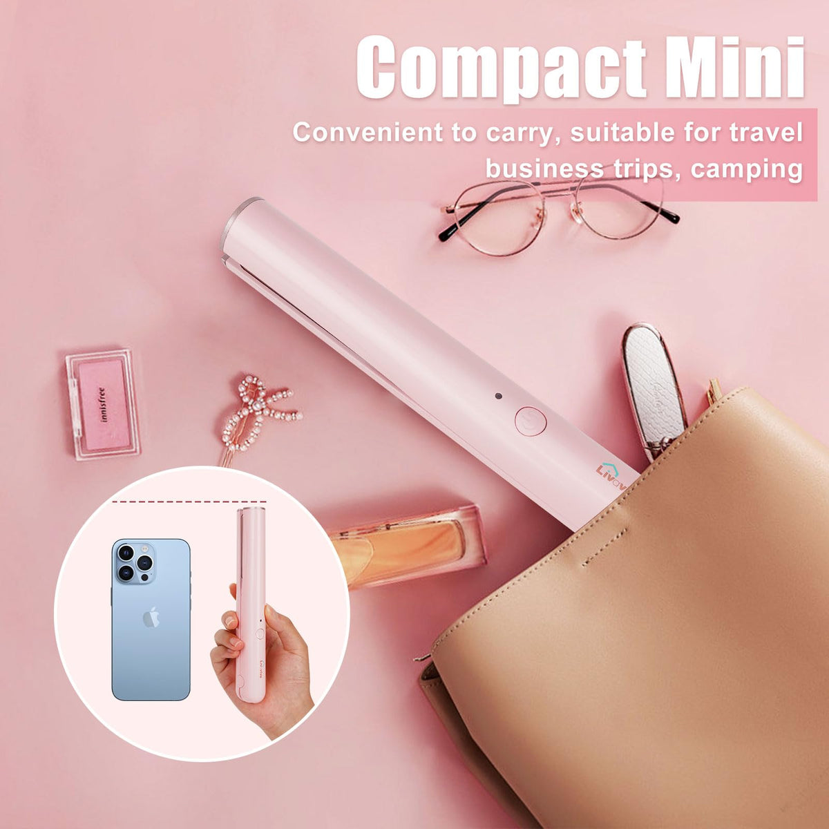LIVAVIVA pink straightener heats quickly for efficient morning routines.