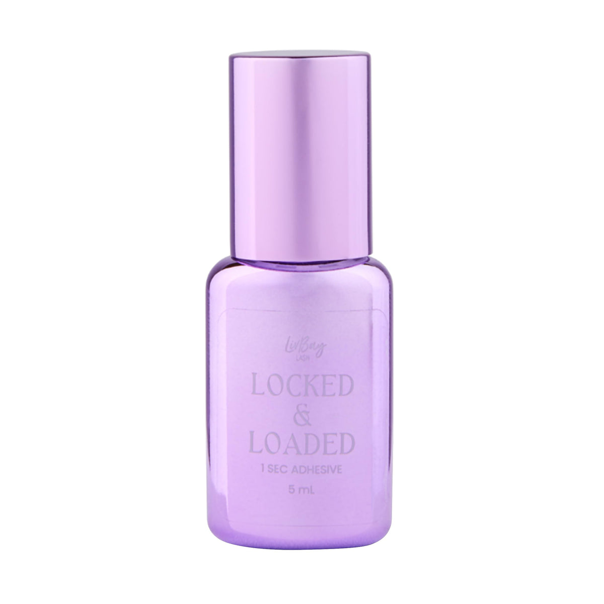 LIVBAY Locked & Loaded bottle pour showing quick bonding for efficient lash sets.