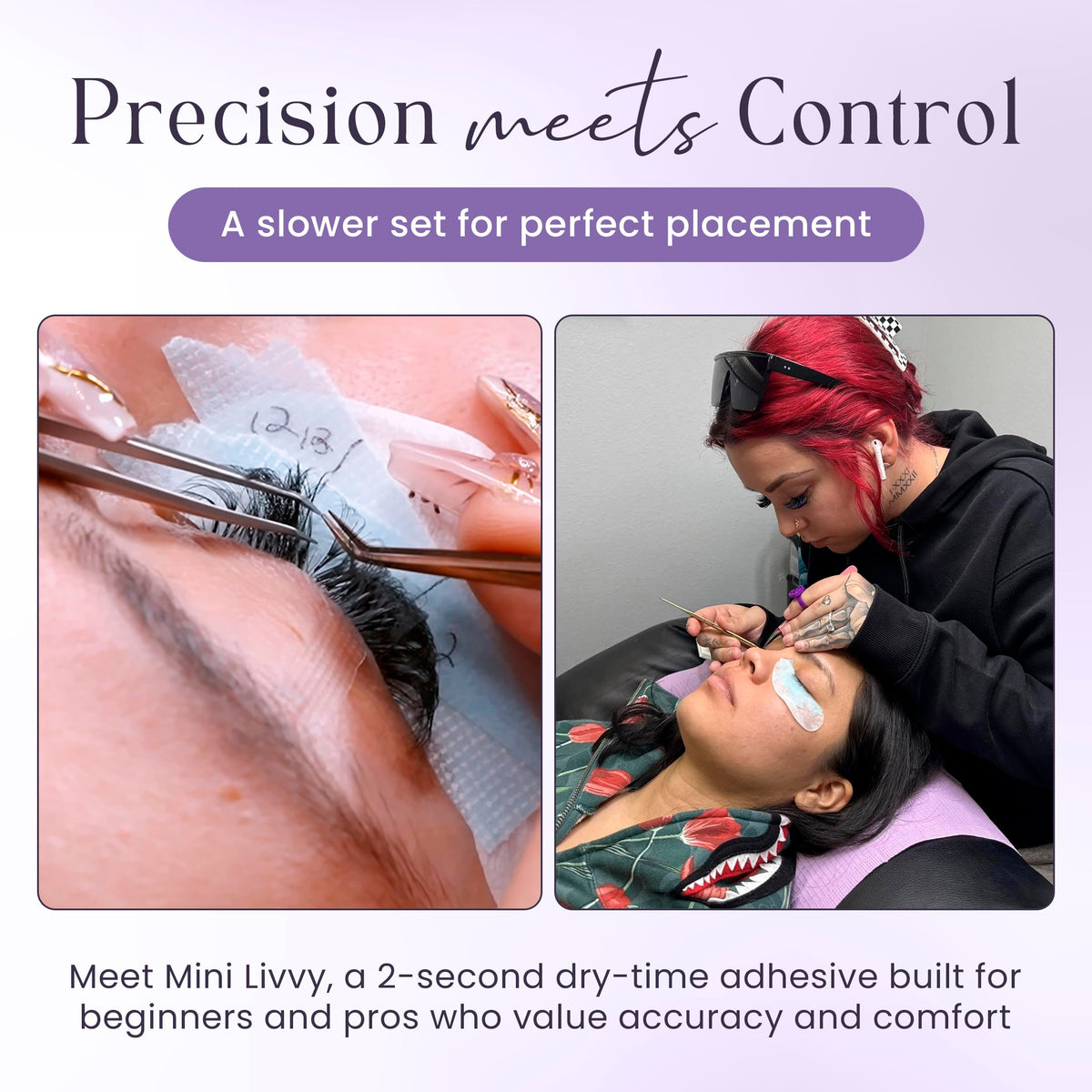 LivBay adhesive bottle with controlled dispensing for accurate lash placement