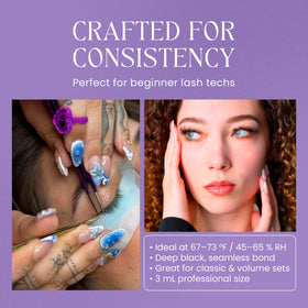Seamless black finish of LivBay Livvy lash glue enhances natural look