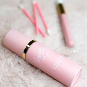 LIVBAY lash care set displayed on vanity for spa-quality results.