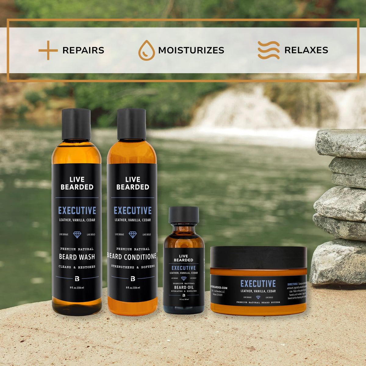 Live Bearded Complete Kit beard butter massage for deeper nourishment