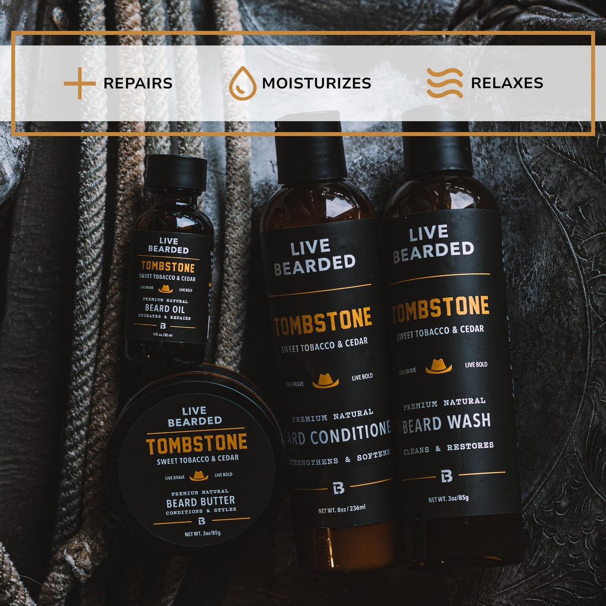 Live Bearded Tombstone beard butter tub for deep nourishment