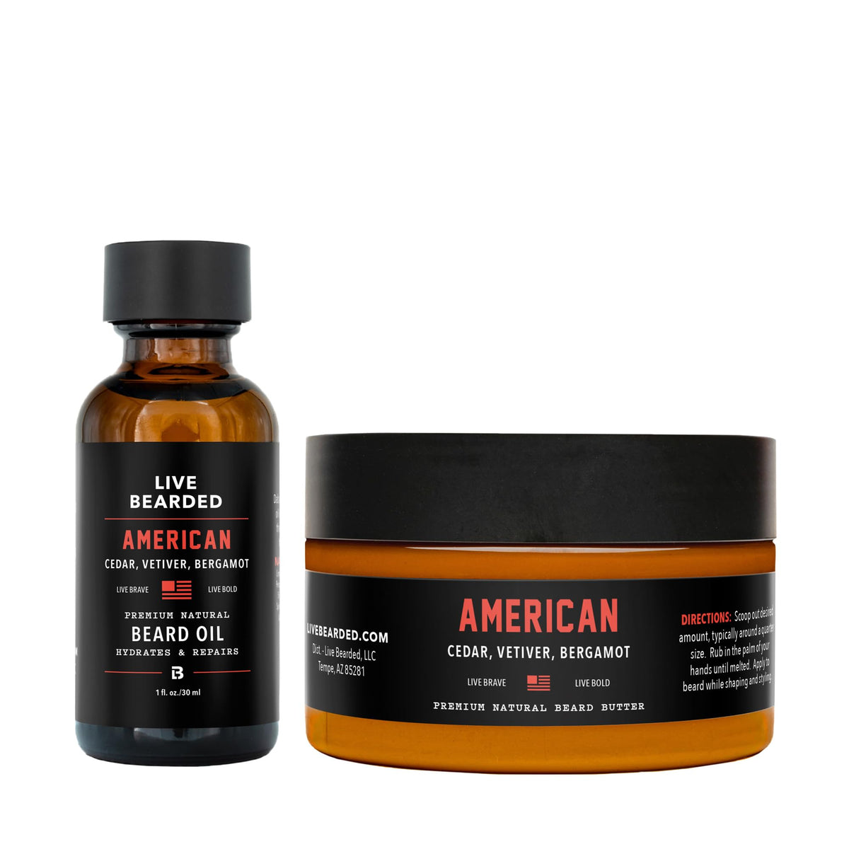 Live Bearded Essentials beard oil bottle with cedar scent for daily hydration