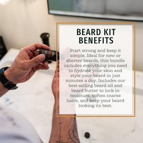 Live Bearded packaging box highlighting USA-made, all-natural ingredients