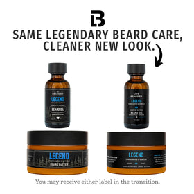 Live Bearded Legend beard butter tin application demonstrates deep hydration for beard and skin