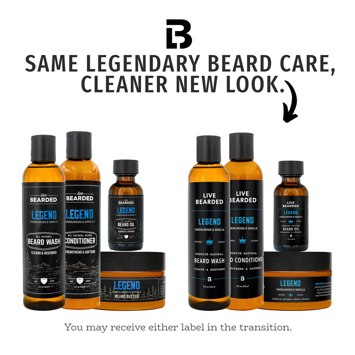 Live Bearded Legend conditioner tube for softer, more manageable beard.