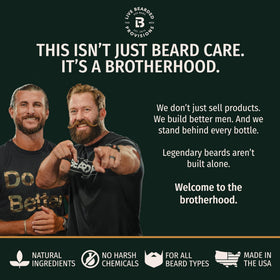 Live Bearded men skincare routine scene emphasizes versatile beard and skin care.