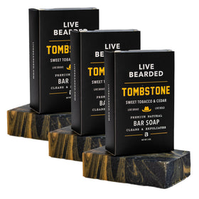 Live Bearded Tombstone soap with charcoal and pumice for exfoliation