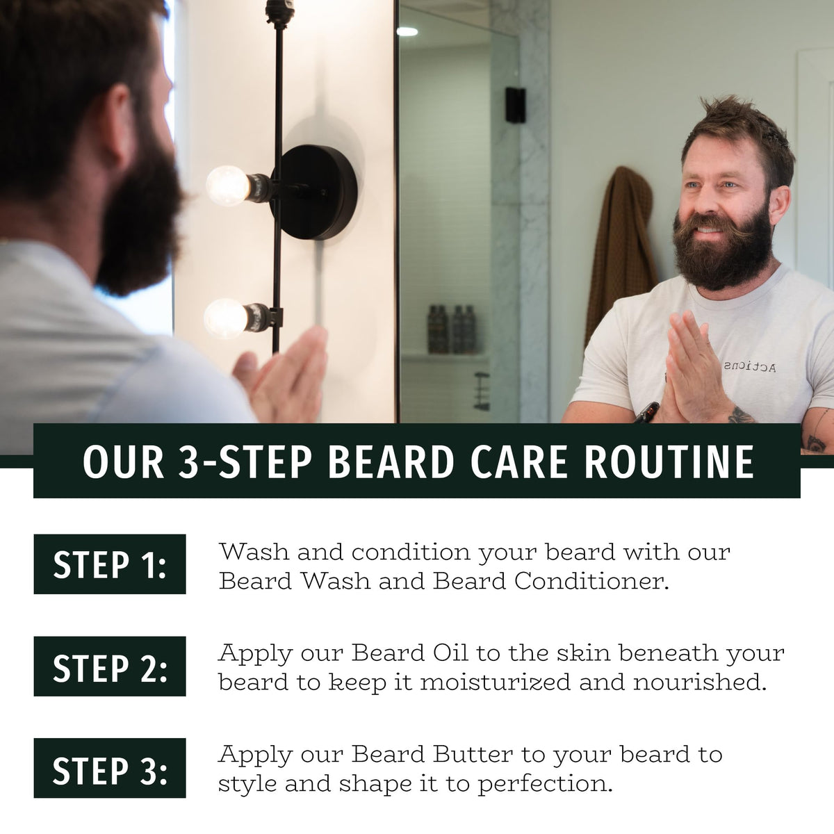 Live Bearded Tombstone beard comb shown for detangling and even distribution.