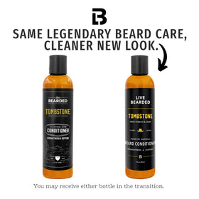 Live Bearded Tombstone scent packaging delivers bold tobacco and cedar aroma.