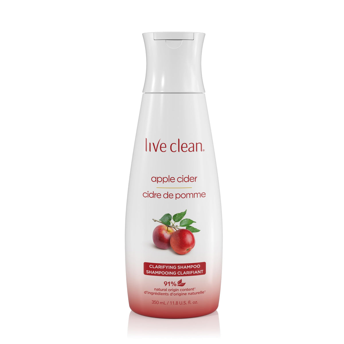 Live Clean front bottle view showing label and benefit of clarifying hair