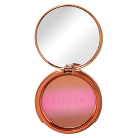 Live Tinted Huebeam gradient bronzer packaging with sun-kissed glow.