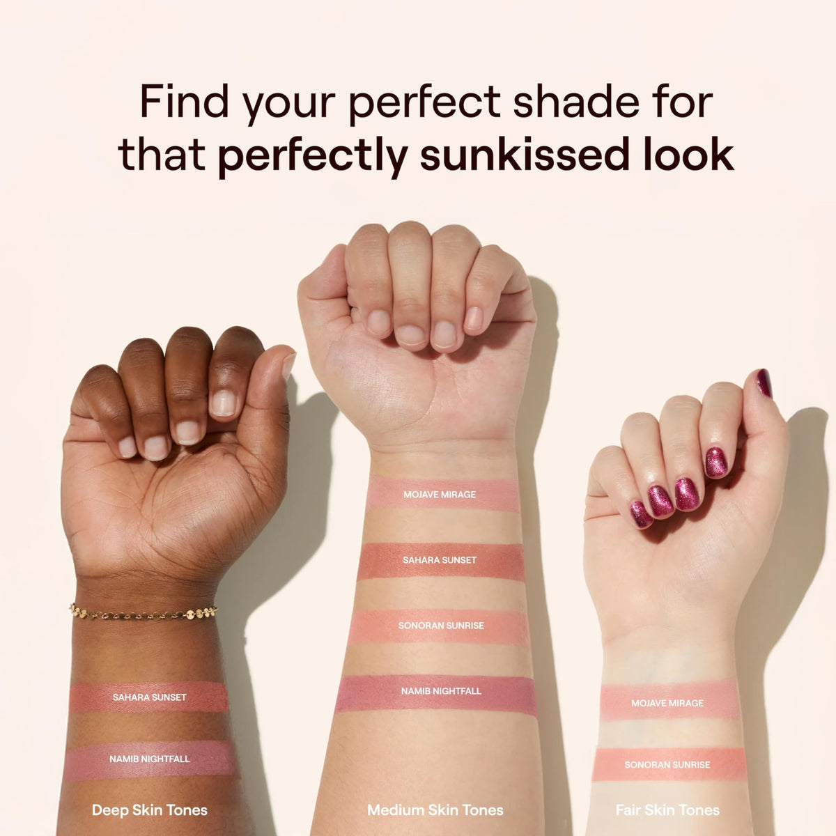 Live Tinted Huebeam Gradient Bronzer Sahara Sunset brush-on application facilitates seamless blending.