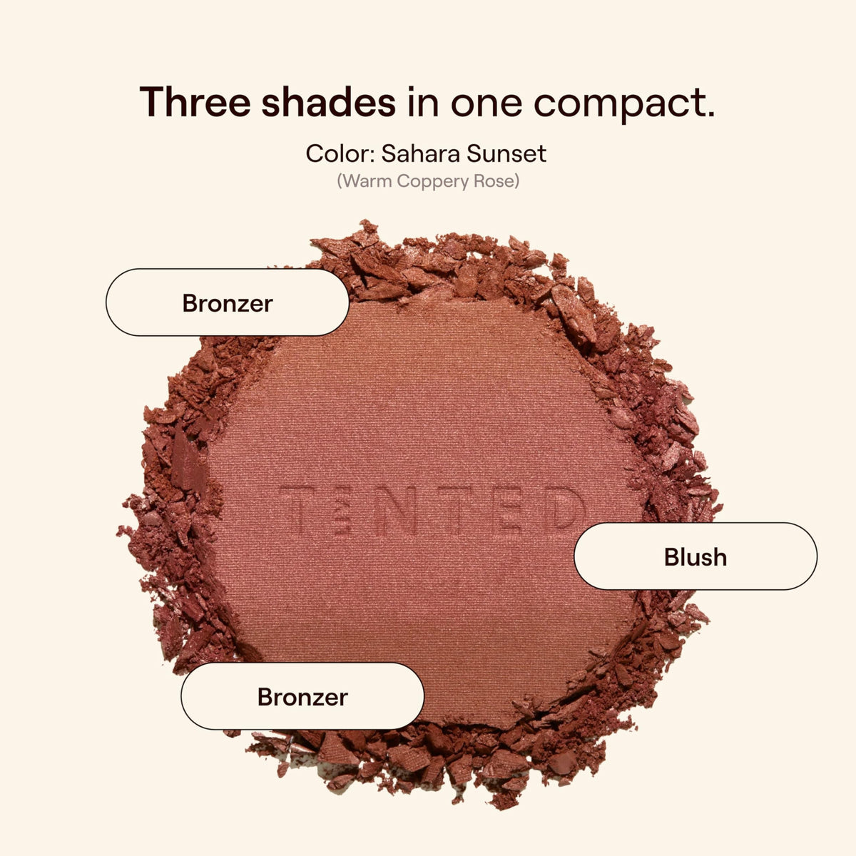 Live Tinted Huebeam Gradient Bronzer Sahara Sunset swirled texture delivers natural sunkissed glow.
