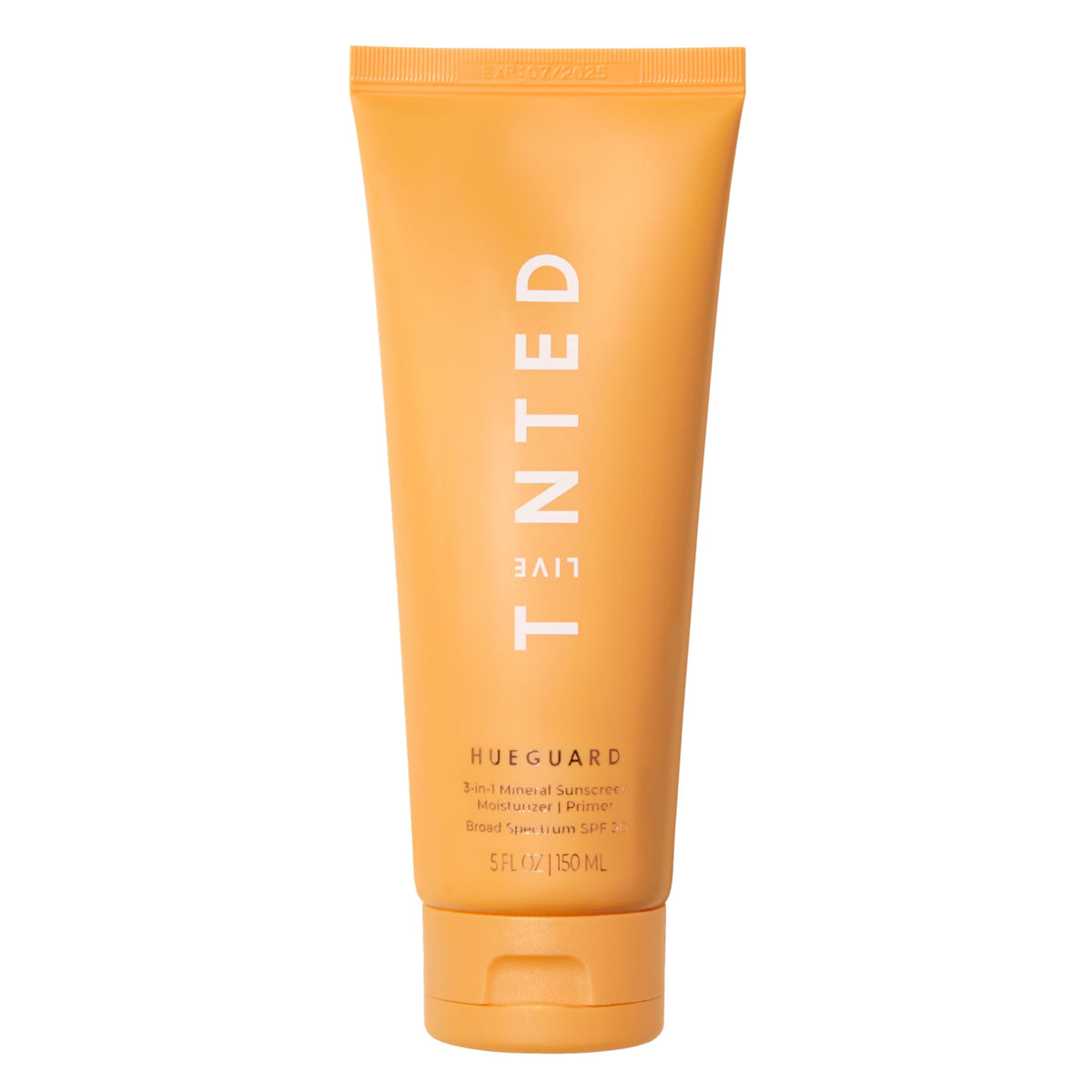 Live Tinted Hueguard bottle front view, all-in-one sun protection and hydration.