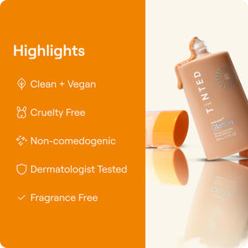 Hueguard Glotion provides a luminous dewy finish on the cheeks