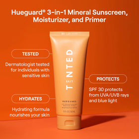 Live Tinted Hueguard bottle dispensing SPF 30 for face and body.
