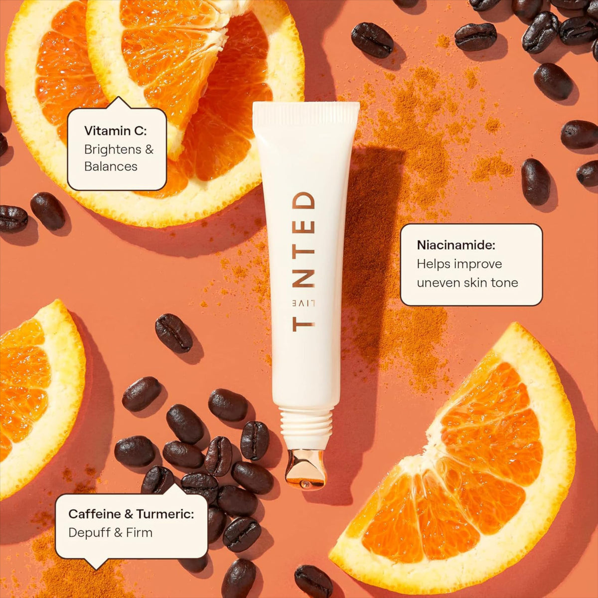 Close-up of Live Tinted Superhue Eye Cream texture showing rich hydration.