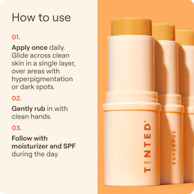 Live Tinted Superhue Stick used on body for even texture from head to toe.