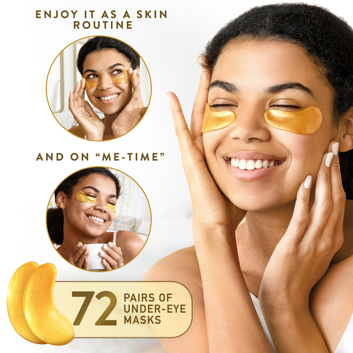 Live Wild Beauty PatchRx Gold under-eye patches gel-pad close-up for brightened look