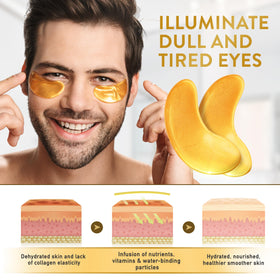 Live Wild Beauty PatchRx Gold under-eye patches on skin offering hydration and glow