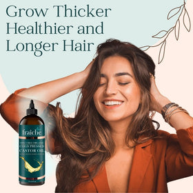 Live Fraiche castor oil on skin for deep moisturizing and softness