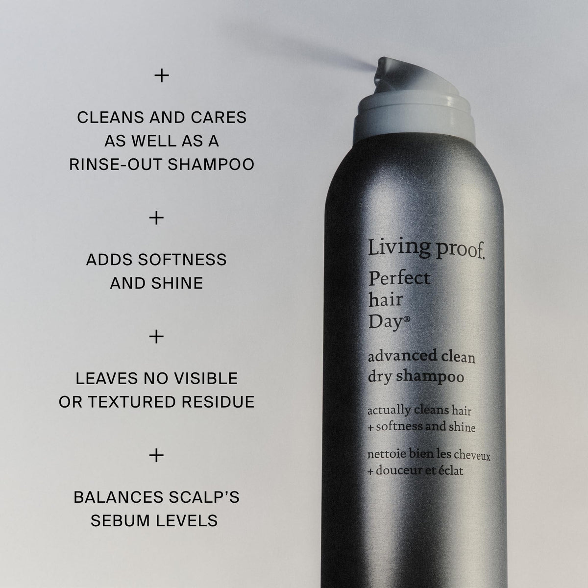 Living Proof Dry Shampoo brush-through demonstrates softening shine after use