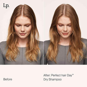 Living Proof Dry Shampoo Gift Bundle spray action demonstrates quick oil and odor absorption.