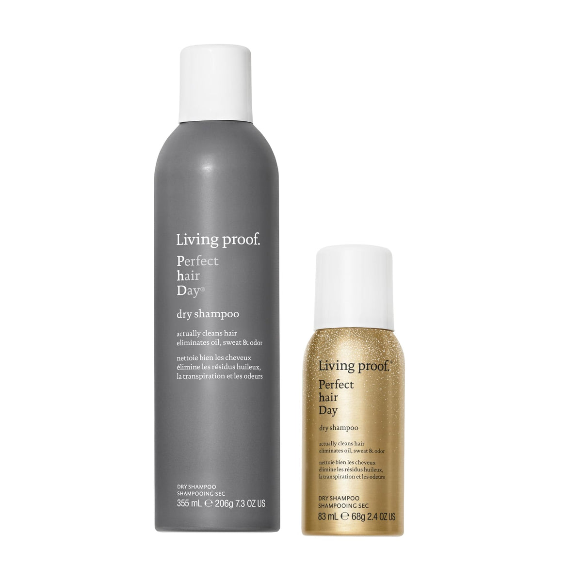 Living Proof Dry Shampoo Gift Bundle packaging shown for gift readiness and oil absorption.