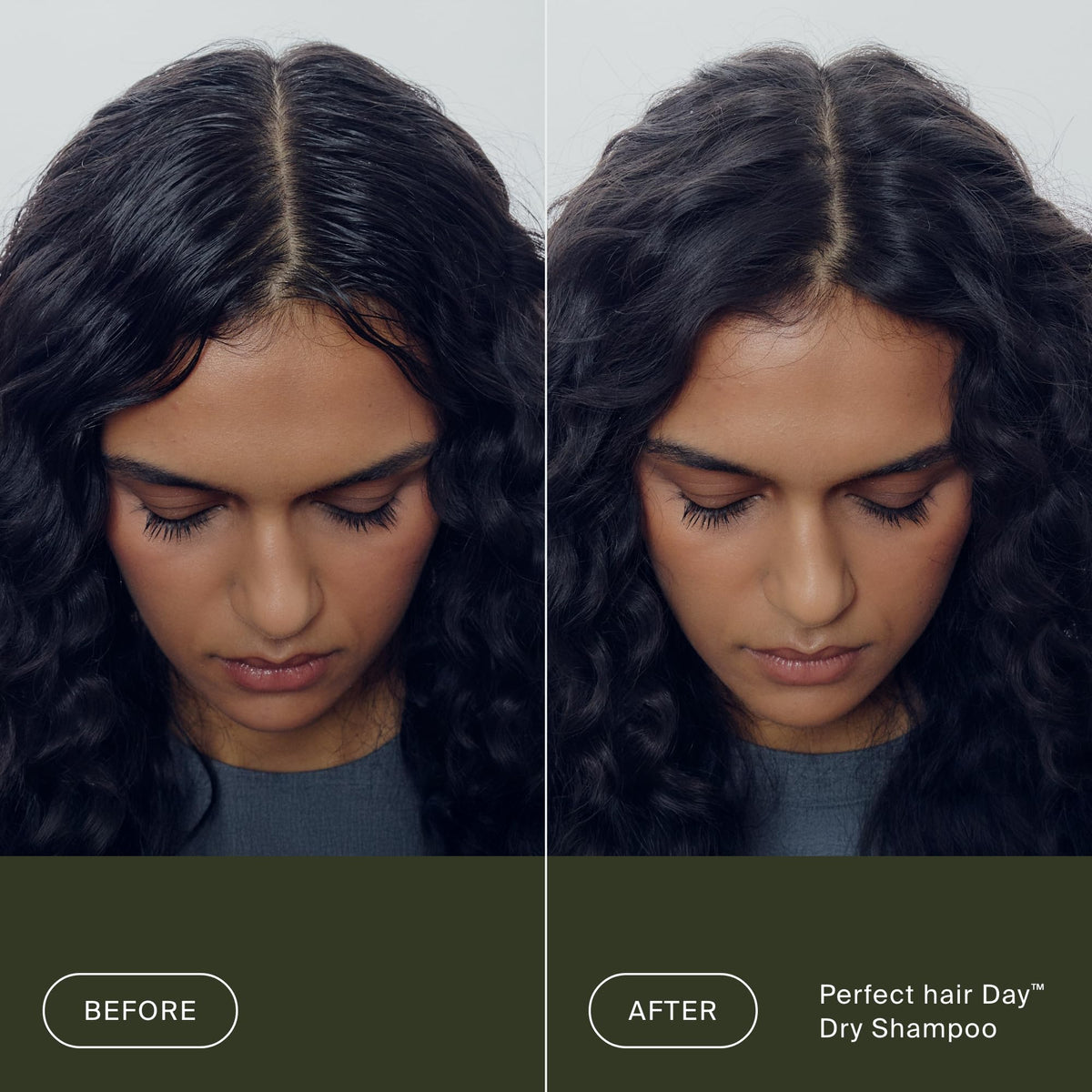 Hair refreshed and oil absorbed by Living proof dry shampoo
