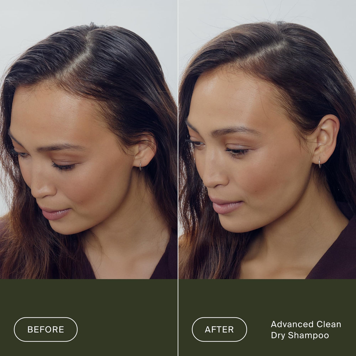 Living Proof Dry Shampoo close-up highlights a light, shine-enhanced finish