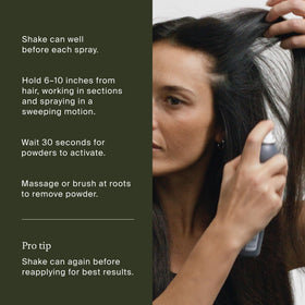 Travel-friendly 5.5 oz Living proof dry shampoo bottle in bag