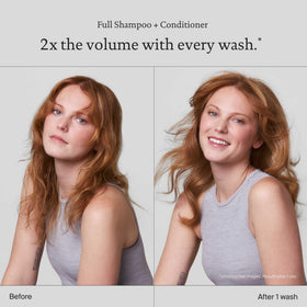 Living Proof Full Conditioner label close-up highlights silicone-free formula for color safety.