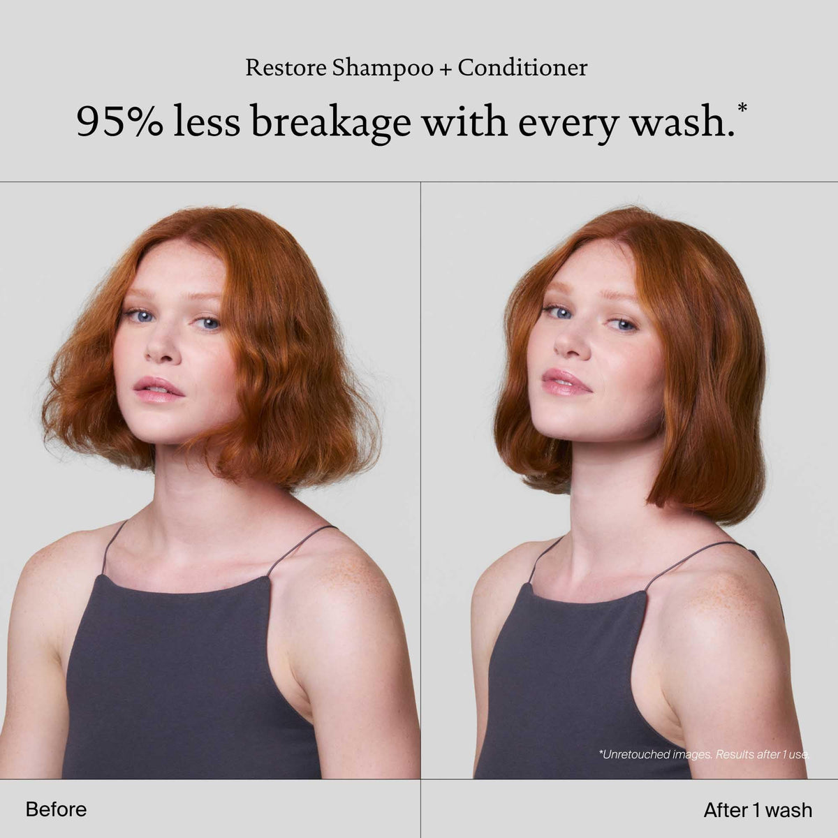 Living Proof Restore Conditioner creamy texture highlights detangling slip without weighing hair down.